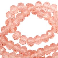 Top Facet kralen 8x6mm Smashing pink-pearl shine coating